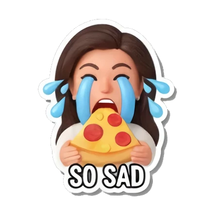 哭泣，好伤心 Cute Girl's Daily Moods sticker for expressive chats and social replies.