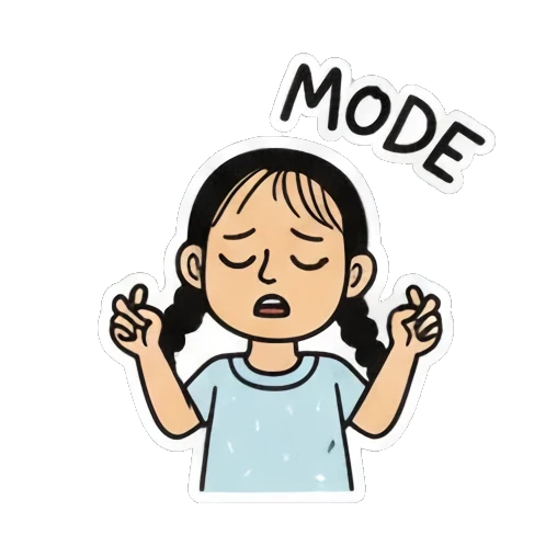 女孩放松状态CHILL Playful Pigtail Girl sticker for expressive chats and social replies.