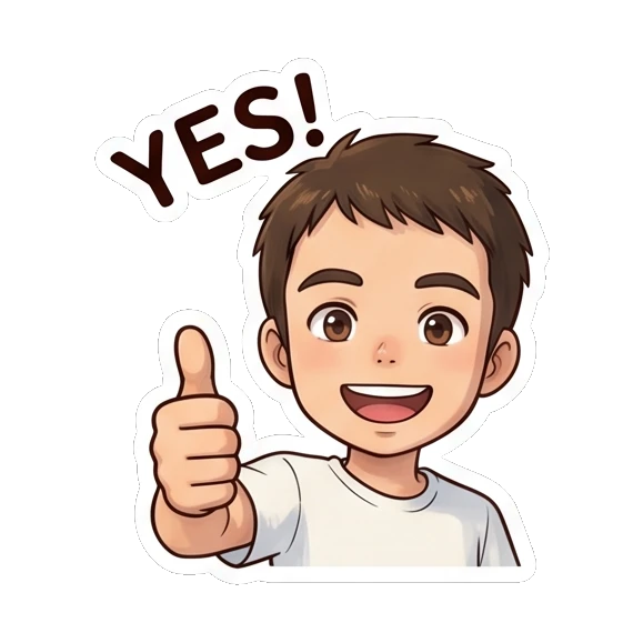 Cheerful boy giving a big thumbs up. Daily Life of a Chibi Boy sticker for expressive chats and social replies.