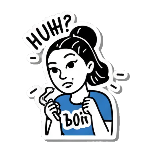 女孩困倦ZZZ Pop Art Girl Expressions sticker for expressive chats and social replies.