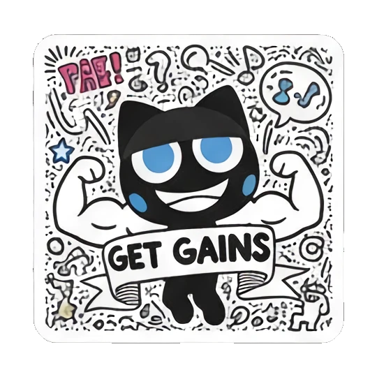 内嵌英文文字 Doodle Cat Expressions sticker for expressive chats and social replies.
