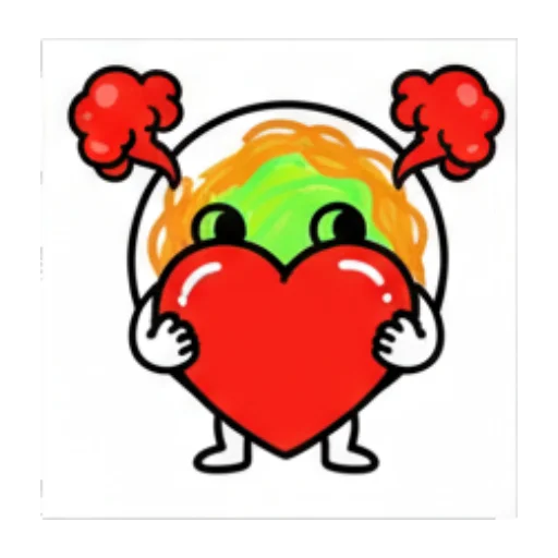 捧着爱心。 Green Blob Expressive Stickers sticker for expressive chats and social replies.