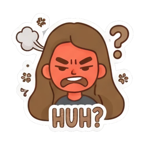 Confused girl huh Girl's Daily Moods sticker for expressive chats and social replies.