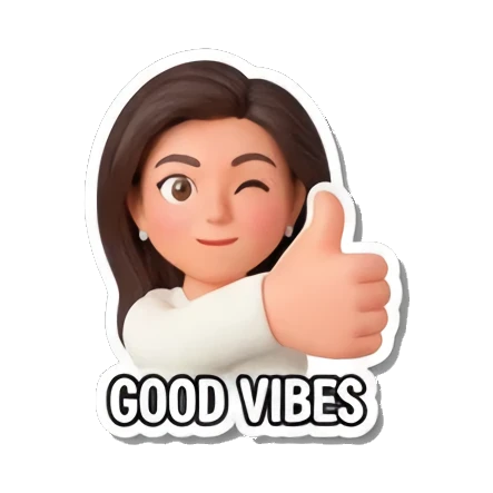 点赞，好心情 Cute Girl's Daily Moods sticker for expressive chats and social replies.