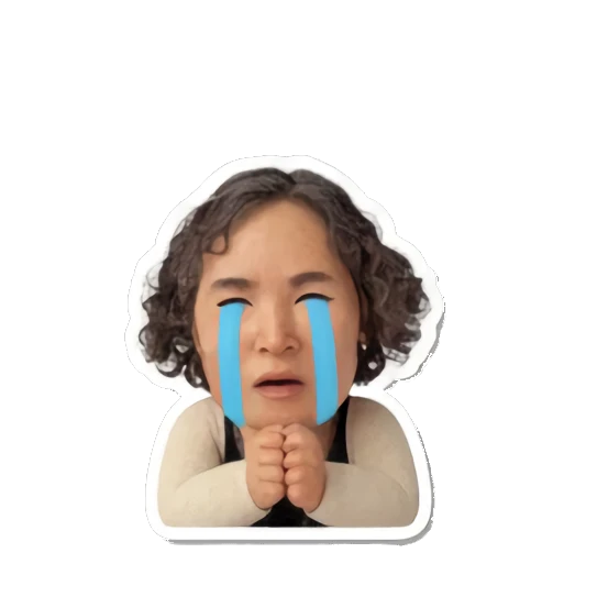 Mother saying bye felicia Cheerful Curly Mom sticker for expressive chats and social replies.