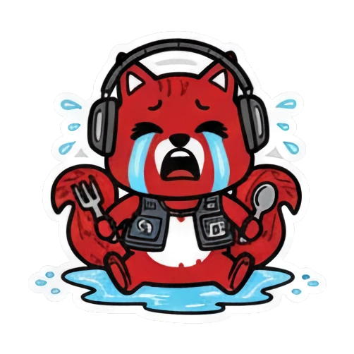 大哭的松鼠 Red Squirrel Rocker sticker for expressive chats and social replies.