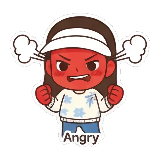 Girl crying sadly. Visor Girl's Expressive Day sticker for expressive chats and social replies.