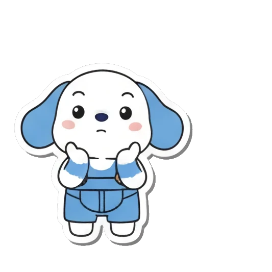 Puppy thinking with IDEA! bubble Little Scientist Puppy sticker for expressive chats and social replies.