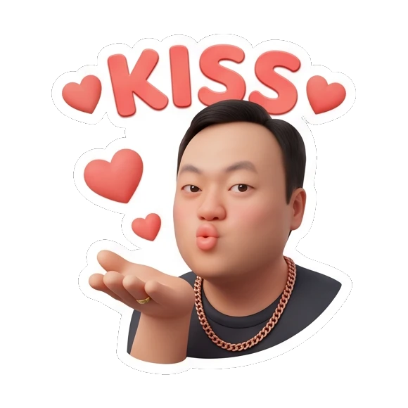 飞吻动作 Modern Guy Daily Vibes sticker for expressive chats and social replies.