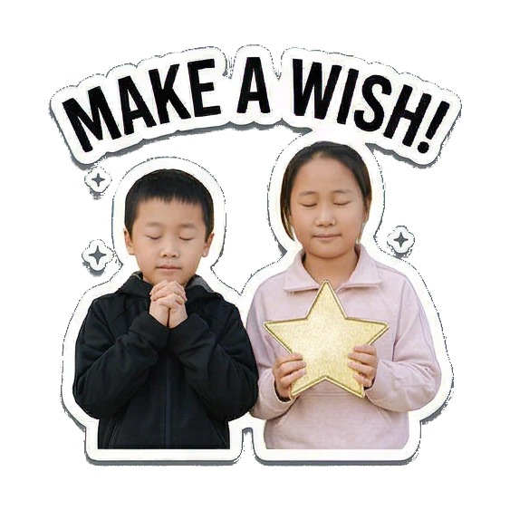 双手合十许愿 New Year Kids Duo sticker for expressive chats and social replies.