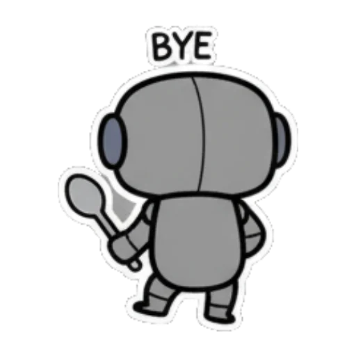 机器人背影挥手，说再见。 Cute Robot Expressions sticker for expressive chats and social replies.