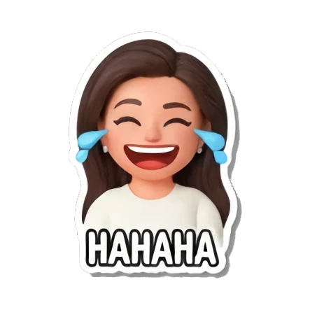 大笑，哈哈哈哈 Cute Girl's Daily Moods sticker for expressive chats and social replies.