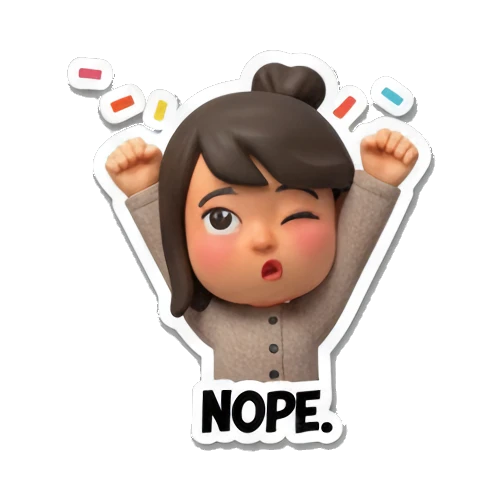 拒绝的表情 Cute Daily Life Girl sticker for expressive chats and social replies.