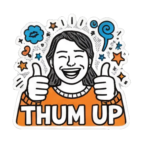 竖起大拇指点赞 Pop Art Girl Expressions sticker for expressive chats and social replies.