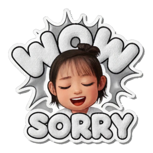 女孩互动贴纸 Puffy Little Girl Expressions sticker for expressive chats and social replies.