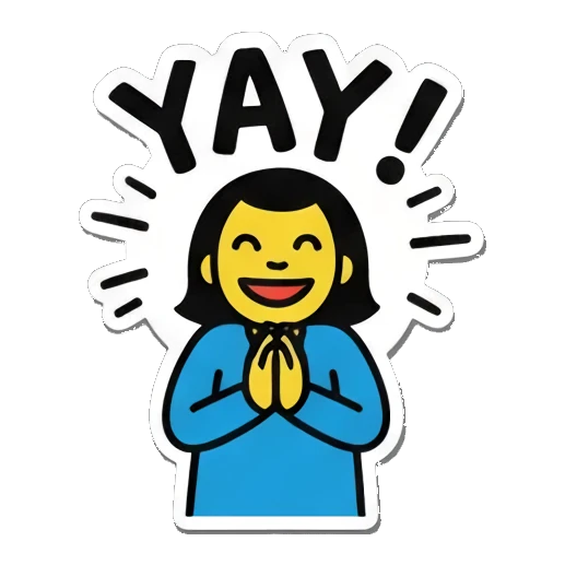 女孩双手合十感谢 Pop Art Girl Expressions sticker for expressive chats and social replies.