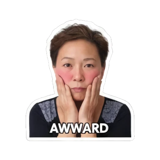 尴尬脸红害羞 Real Life Reactions sticker for expressive chats and social replies.