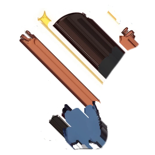 Brunette girl jumping with excitement, eyes glowing with stars. Chibi Brunette Girl Daily sticker for expressive chats and social replies.