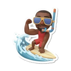 Surfer man running with surfboard, text LATE! Surfing Dude Vibes sticker for expressive chats and social replies.