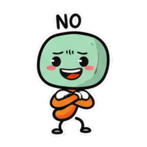 叉手拒绝 Expressive Green Blob sticker for expressive chats and social replies.