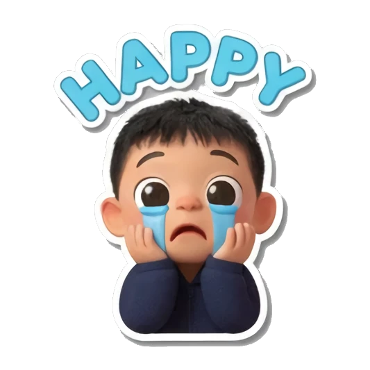 悲伤哭泣小男孩 Little Boy's Moods sticker for expressive chats and social replies.
