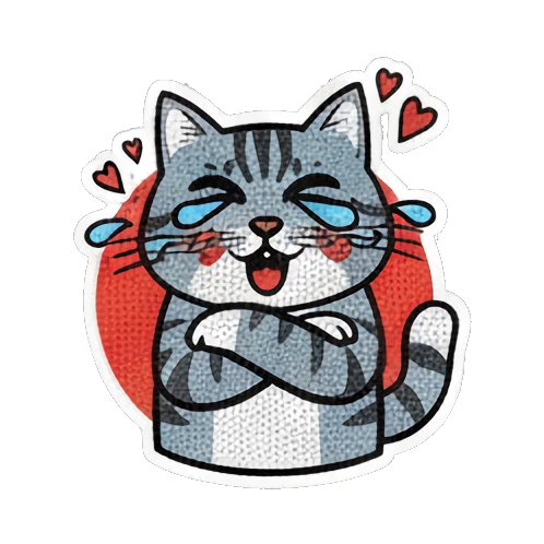 猫咪 开心 Vintage Comic Cat Expressions sticker for expressive chats and social replies.
