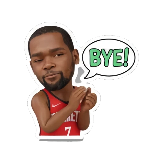 Basketball player waving goodbye. Basketball Star Expressions sticker for expressive chats and social replies.