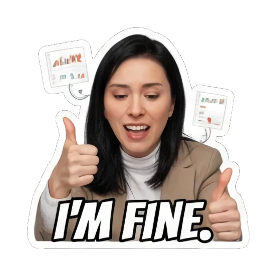 极度疲惫的掩面动作 Grumpy Workaholic Life sticker for expressive chats and social replies.