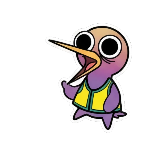 小鸟飞吻，旁边有唇印，表示亲昵 Funny Bird Daily Life sticker for expressive chats and social replies.