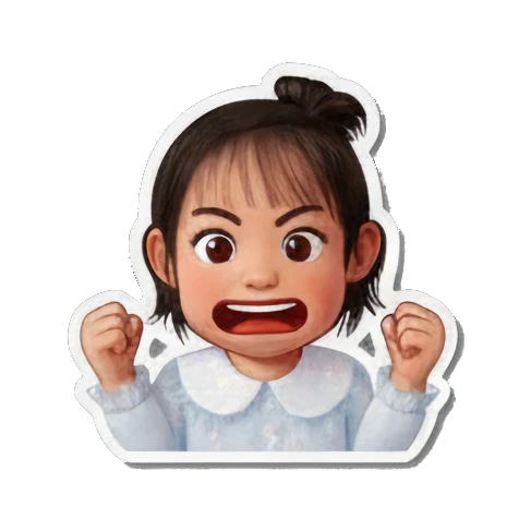 女孩竖大拇指点赞 Puffy Little Girl Expressions sticker for expressive chats and social replies.