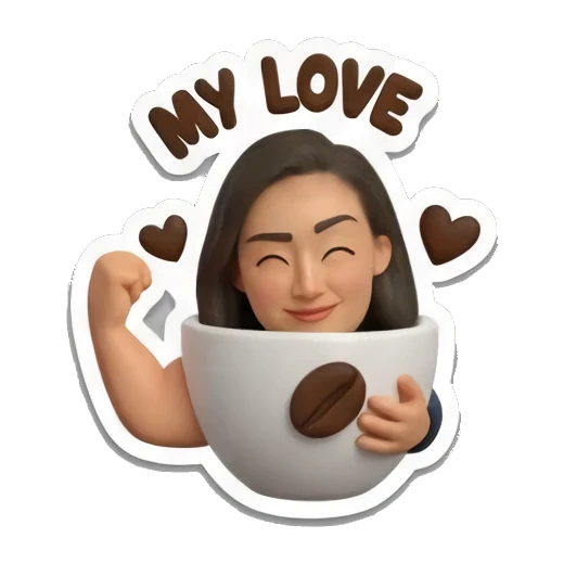 拿着咖啡杯的深度思考 Coffee Addict Girl sticker for expressive chats and social replies.