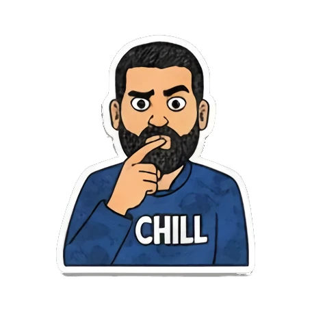 吃货表情FOOD! Bearded Man Expressions sticker for expressive chats and social replies.