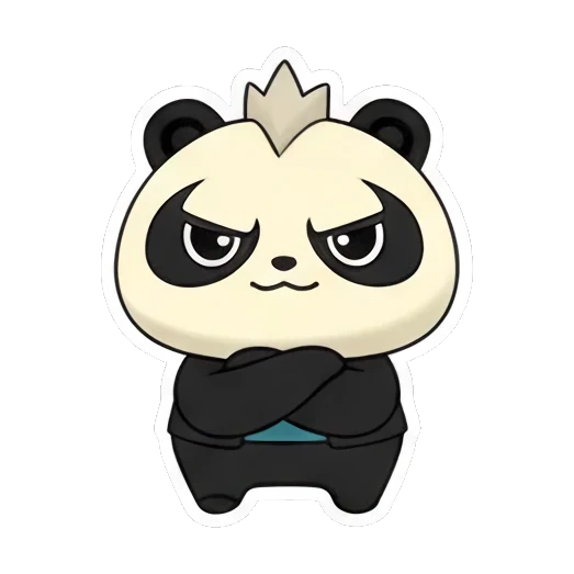 Panda looking suspicious with narrowed eyes Little Panda Daily Life sticker for expressive chats and social replies.