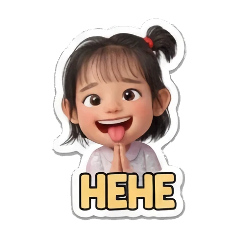 小女孩调皮吐舌 Little Girl Daily Vibes sticker for expressive chats and social replies.