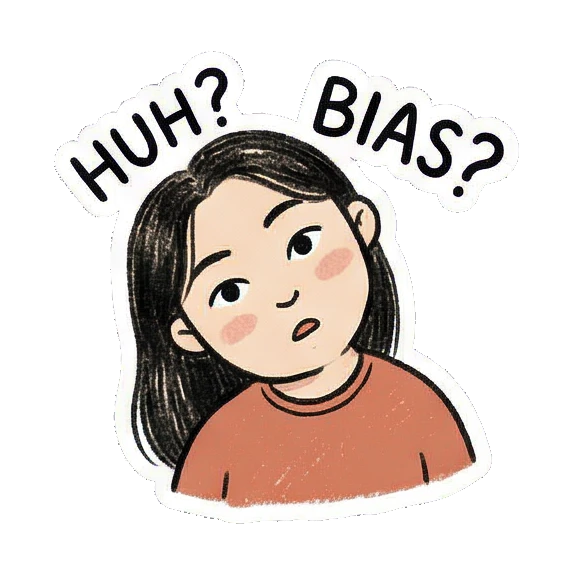 困惑女孩HUH? BIAS? Fandom Girl's Daily Vibes sticker for expressive chats and social replies.