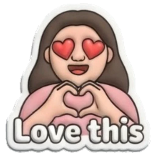 Girl making heart shape with hands and heart eyes Puffy Girl Daily Vibes sticker for expressive chats and social replies.