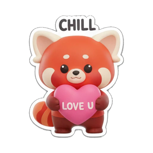 Red panda relaxing Red Panda Daily Vibes sticker for expressive chats and social replies.