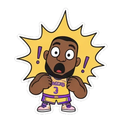 惊呼OMG的瞬间 LeBron's Cartoon Expressions sticker for expressive chats and social replies.