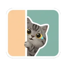 Tabby cat peeking from behind a wall Tabby Cat Daily Moods sticker for expressive chats and social replies.