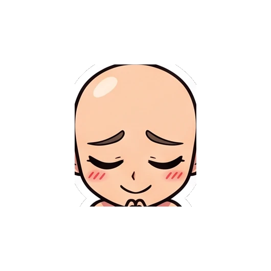 Bald boy praying with sparkling eyes Baldy Boy Daily Life sticker for expressive chats and social replies.