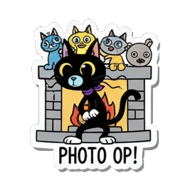 冻僵猫 Black Cat Ski Adventures sticker for expressive chats and social replies.