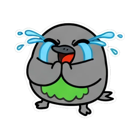 小鸟捧腹大笑喜极而泣 Cute Bird Emotions sticker for expressive chats and social replies.