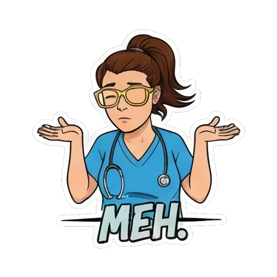 护士秀肌肉POWER UP! Nurse Life Vibes sticker for expressive chats and social replies.