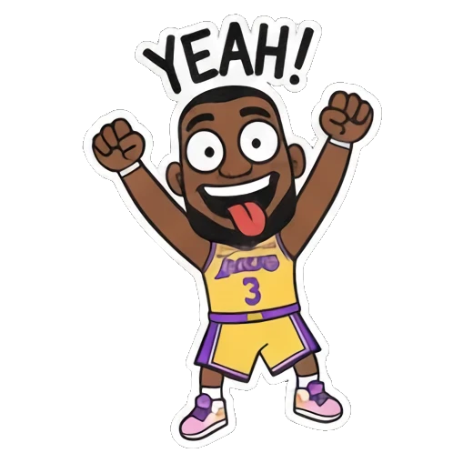 兴奋欢呼耶 LeBron's Cartoon Expressions sticker for expressive chats and social replies.