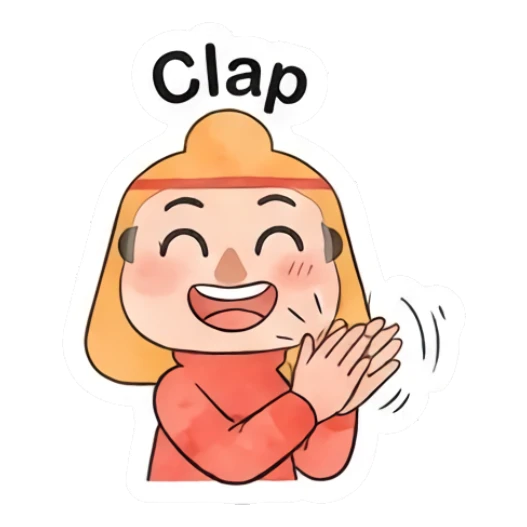 Little monk clapping hands with happy expression Little Monk Daily Vibes sticker for expressive chats and social replies.
