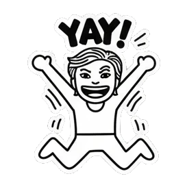 欢呼雀跃的姿态 Pop Art Moods sticker for expressive chats and social replies.