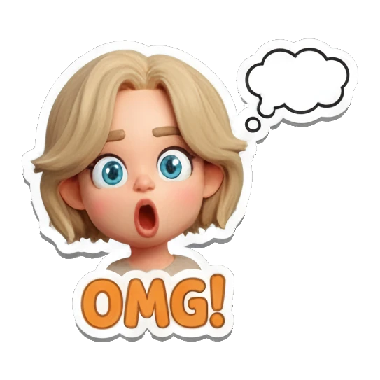 金发女孩惊讶表情 Blonde Girl Daily Vibes sticker for expressive chats and social replies.