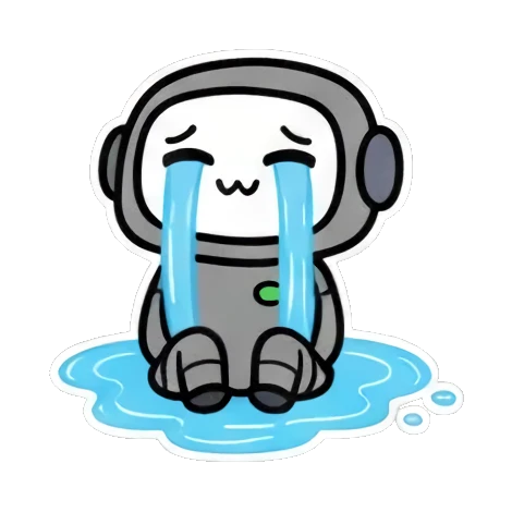 坐在水坑里大哭 Chibi Robot Emoticons sticker for expressive chats and social replies.