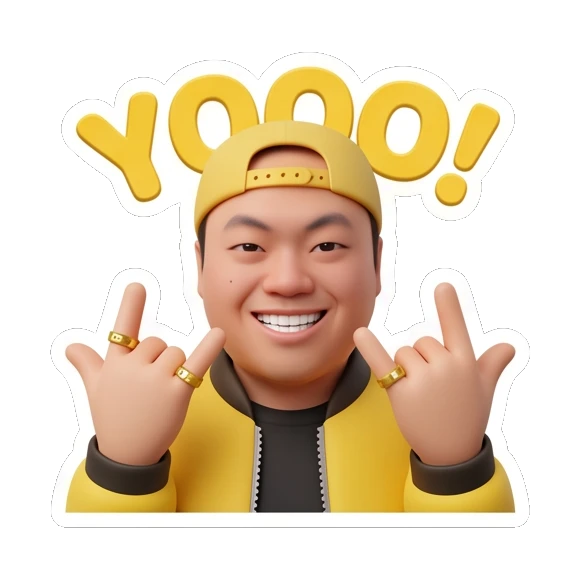 摇滚手势 Modern Guy Daily Vibes sticker for expressive chats and social replies.