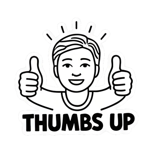 竖起大拇指点赞 Keith Haring Style Boy sticker for expressive chats and social replies.